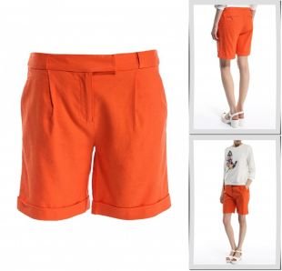 Оранжевые шорты, шорты baon, весна-лето 2015